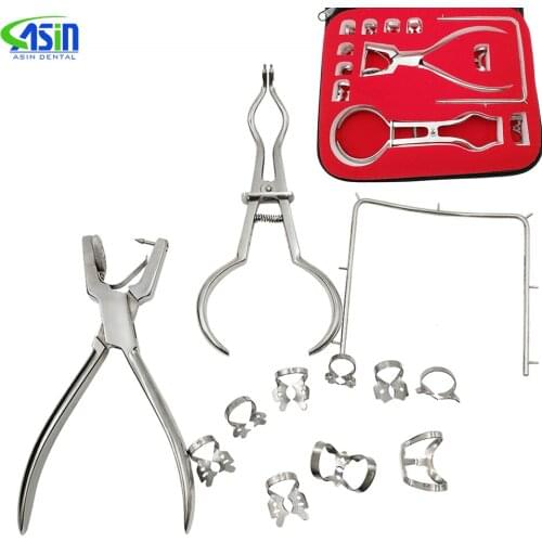 1 Set Dental Rubber Dam Perforator Puncher Teeth Care Pliers Orthodontic Material Dentist Lab Device Equipment With Storage Bag