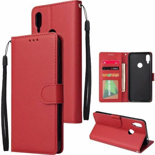 10pcs/lot free shipping Solid color Wallet PU leather +TPU Case For Xiaomi Redmi Note7 Note 6Pro 6A With Photo Frame Card Slots