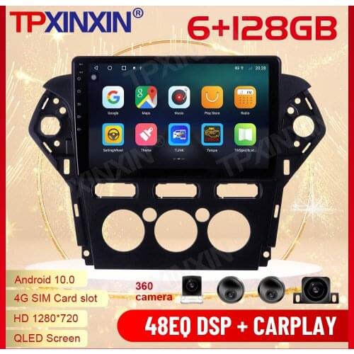 2 Din Carplay Android Radio Receiver Multimedia For Ford Mondeo MK4 2011 2012 2013 GPS Navigation Video Audio Recorder Head Unit