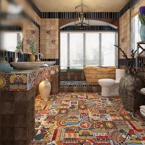 25 piece/ lot PP Wall Stickers Thangka Self Adhesive Room Decoration Bathroom Kitchen Wall Renovation Tile Brick Wallpaper