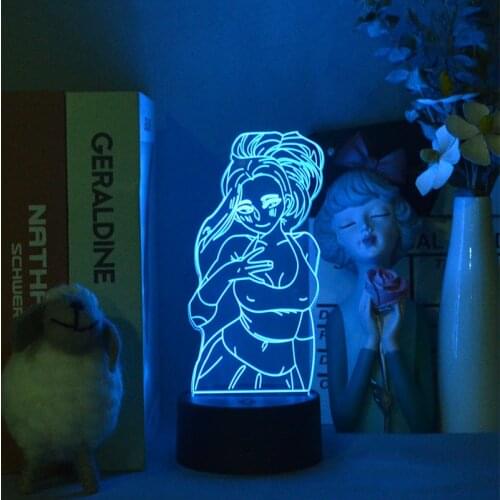 3d Lamp Anime My Hero Academia Momo Yaoyorozu Lamp for Bedroom Decoration Kids Birthday Gift Led Night Light Manga