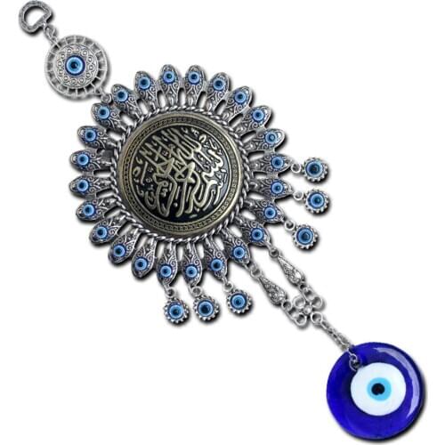 Big Turkish Evil Eye Blue Eyes Pendant Demon Turkey Souvenir Indoor Wall Decoration Glass Alloy Car Hanging Nordic Home Ornament
