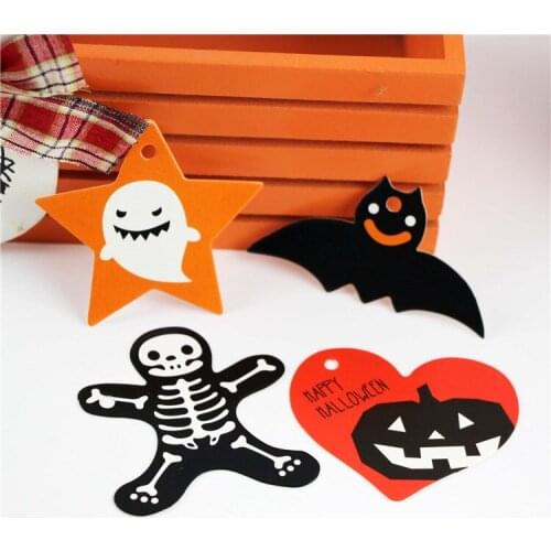 Halloween paper labels packaging party gift tags trick or treat candy decoration Scrapbooking DIY 100pcs/lo't