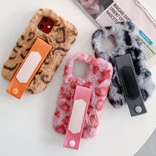 Phone Case with Wrist Strap for Samsung Galaxy Note 8 9 10 10+ 20 Plus Soft Furry Protection Cover Shockproof Shell Back