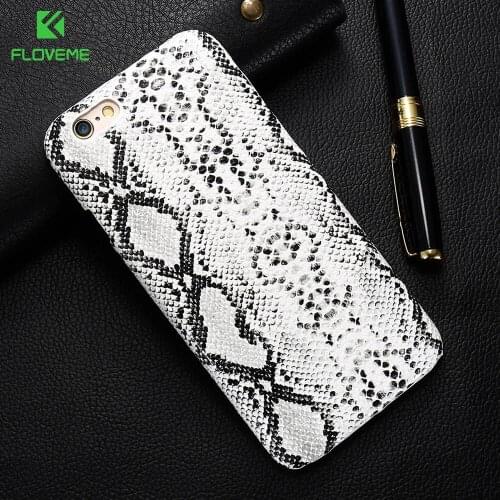 FLOVEME Snake Texture Case for iPhone 6 6s iPhone 8 8 Plus Hard Phone Cases for iPhone 8 7 6 6s plus Cover Luxury Fundas Conque