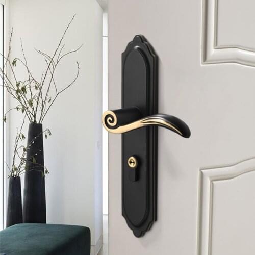 Pure Copper Silent Anti-theft Mechanical Door Locks Interior Bedroom Safety Handle Gate Lock Hotel Hardware Supplies Accessories