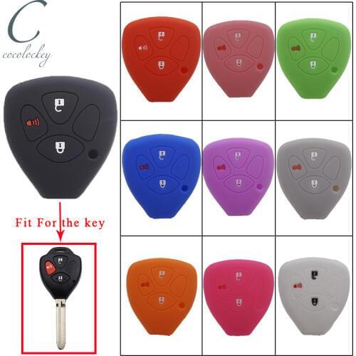 Cocolockey Silicone Car Key Cover Case for Toyota RAV4 2006 - 2010 Remote Key Shell 3 Button No Logo