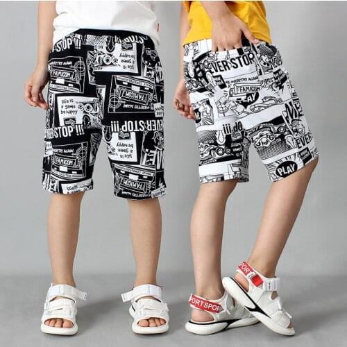 Children Summer Shorts 2019 New Fashion Student Kids Full Print Beach Shorts For Teen Big Boys 6 8 10 12 14 Year Dwq318