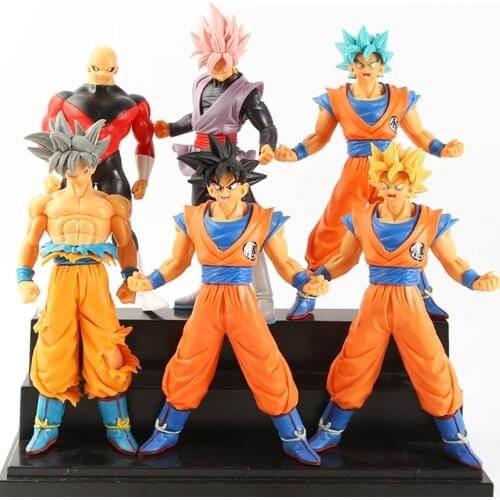 6pcs Funny Joy Dragon Ball Super Gogeta Action Figure Dragon Ball Super Saiyan Goku Vegeta Figura Pvc Model Toy