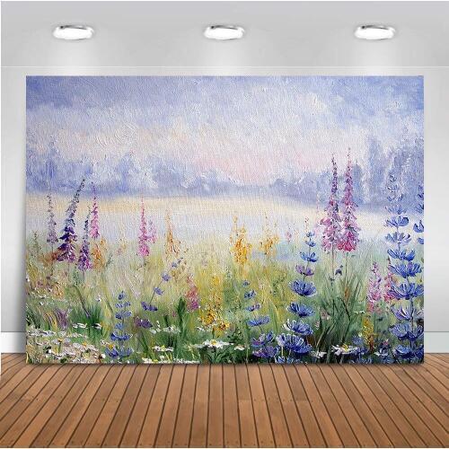 Neoback Photography Backdrop View Oil Painting Background for Photo Abstract Scenery Backdrops Photographic Video Polyester