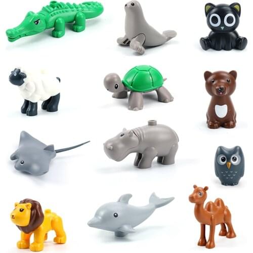 Animals Accessories Big Block Size Building Toy Gifts Cute Kawaii Hippo Koala Butterfly Dolphin Toys Parts For Children Kids