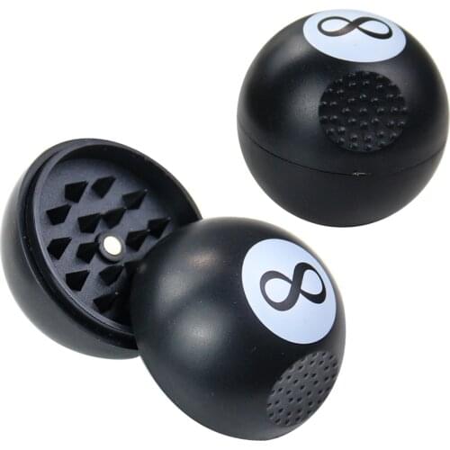 Black 8 Plastic Tobacco Grinder Portable Herb Herbal Spice Crusher Hand Muller Smoking Pipe Accessories for Weed Gift for Men