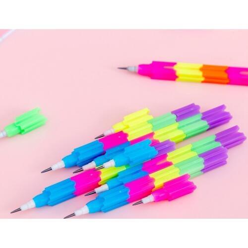 12 PCs Creative 8 Batteries Splicable Tang Hulu Pencil Students Creative Pencil Stationery Wholesale