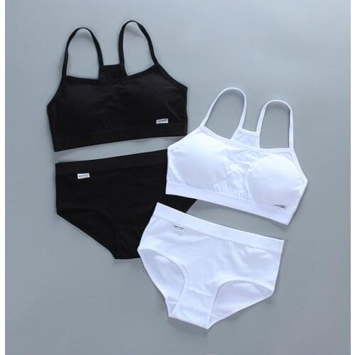 14 Girls Bra and Panty Sets 12 Teenage Girls Padded Training Bra + Panties Kids Sports Bra Panties Underwear Brief Topic Tube 13