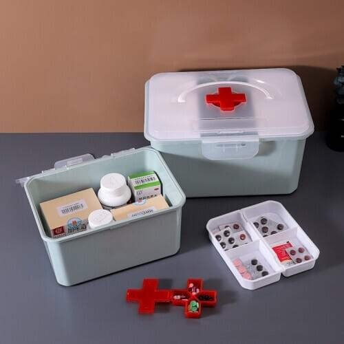 Storage Box Household Medicine Box Portable Visiting Emergency Medical Kit High Capacity Medical Boxes with Small Pill Box