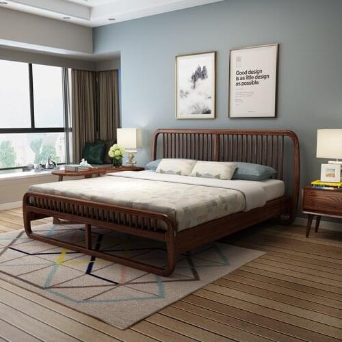Wood wax oil Nordic wood bed 1.8 m 1.5 m Ash wood bed simple personality c bed double bed