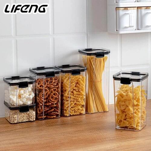 Kitchen Accessories Food Storage Container Plastic Refrigerator Noodle Box Multigrain Storage Tank Transparent Sealed Can