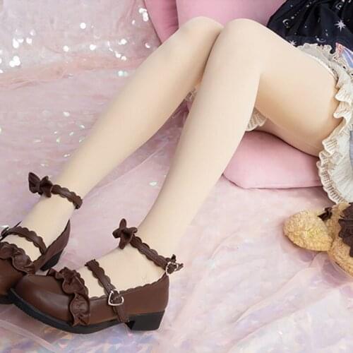 Lolita Tights Japanese Style Girls Warm Velvet Soft Slim BodyStockings Womens Spring Sexy Anti Hook Loli Pantyhose Dropshipping