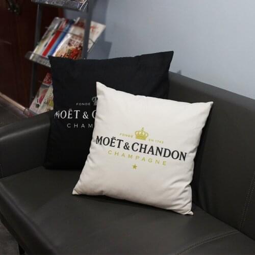 White Moet Velvet Pillow Case Cotton Made Pillow Cover Soft Black Cushion Covers for Sofa Car Home Decoration Decor