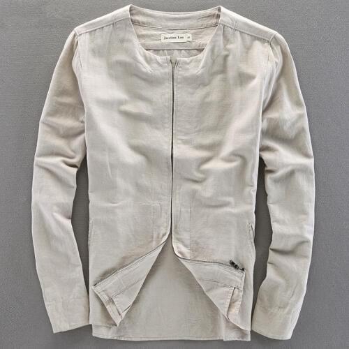 2016 New Style Spring Solid Fashion Mens Jacket Male Casual Slim Fit Mandarin Collar Jackets men shirt jacket linen coat mens