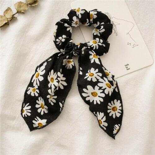 New Fashion Bow Vintage Fabric All-match Fresh Large Intestine Ring Women Girls Elastic Hair Bands Hair Accessoriesr Headwear