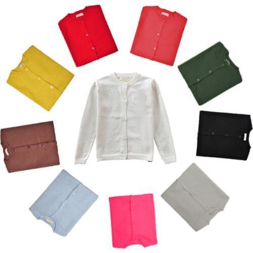 Autumn Winter Cotton Sweater Top Baby Children Clothing Boys Girls Knitted Cardigan Sweater Kids Spring Wear New Casual Solid