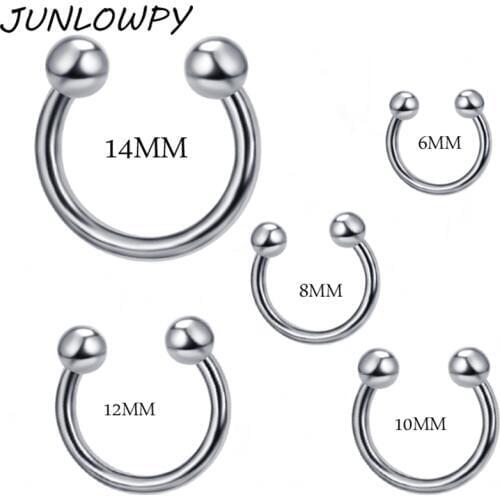JUNLOWPY Body Piercing Jeweller Horseshoe Septum Piercing Nose Lip Ring Ear Smiley Bar 6-14mm choose 1pcs/lot