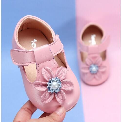 Girls Princess Flower Shoes Baby Kids Cute Shoes Toddlers Non-slip Spring Fashion Dress Party Casual Single Flats Children