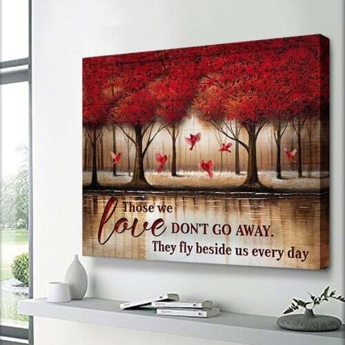 Red Leaves Room Posters Vintage Classic Landscape Canvas Wall Art Painting Red Forest Pictures Printing Hom Living Room Decor