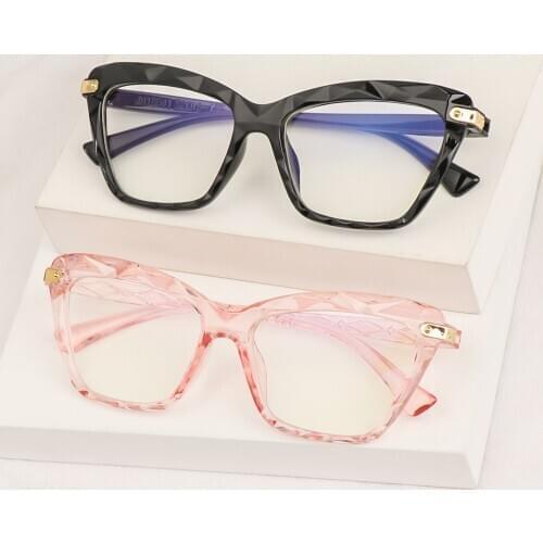 Retro Fashion Anti Blue Light Glasses Vision Care Optical Computer Goggles Blue Ray Blocking Cat Eye Oversized Eyeglasses