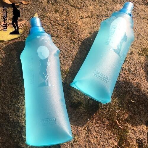ULTRA-TRI TPU Foldable Soft Flask BPA-Free Hydration Water Bottle for Outdoor Sports Running Hiking Cycling Bags