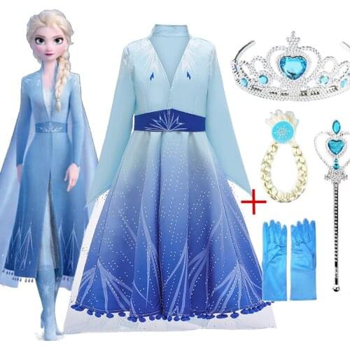 Snow Queen Princess Elsa Dresses for Girls Clothes Anna Elza Costumes Little Girl Dress for Party Dress Clothing
