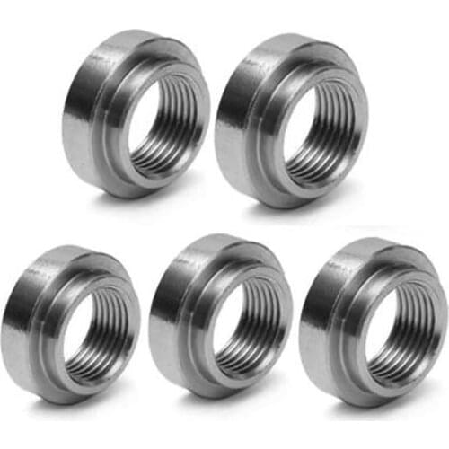 5Pcs M18 x 1.5mm 430 Stainless Steel Exhaust Pipe Base Heat-Resisting Nut Exhaust Lambda Boss O2 Oxygen Sensor Weld-on