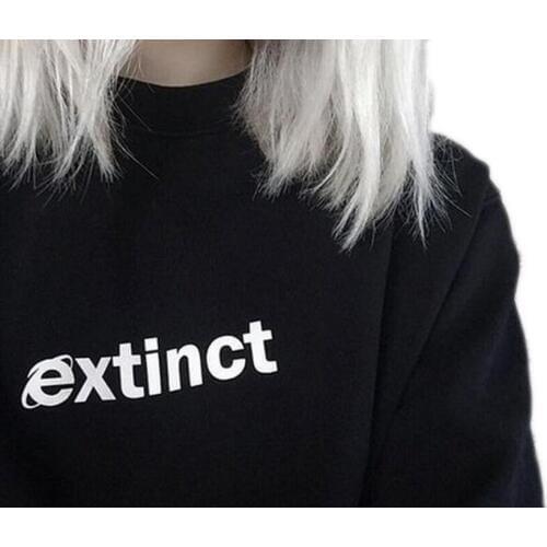 Extinct women fashion sweatshirt casual tops moletom do tumblr sweatshirt extinct pullovers high quality Jumper sweatshirt tops