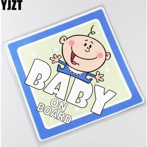 YJZT 15.6CMX15.6CM Baby ON Board Pvc Decal Mischievous baby Car Sticker 13A-0051
