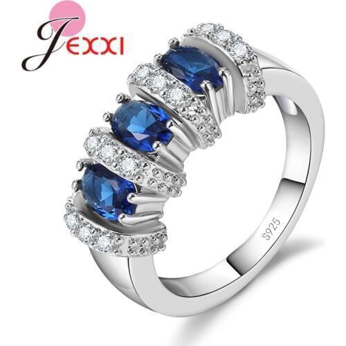 Retro Style Women Wedding 925 Sterling Silver Rings Jewelry With 3A Grade Cubic Zircon CZ Crystal Jewelry for Women Gift