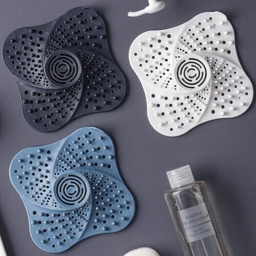 1Pcs 3Colors Hair Catcher Anti-blocking Multipurpose Drain Covers Sink Strainer Plug For Bathroom TPR Kitchen Supplies