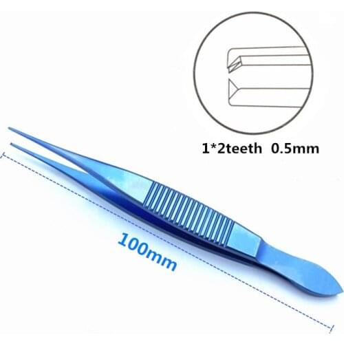 1pcs Titanium Tissue Forceps Teeth Delicate ophthalmic instrument double eyelid tools