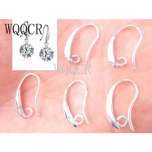 100PCS Wholesale Lot 925 Silver colorJewelry Findings 925 Silver colorEarring Pinch Hooks Earwire For Crystal Pearl