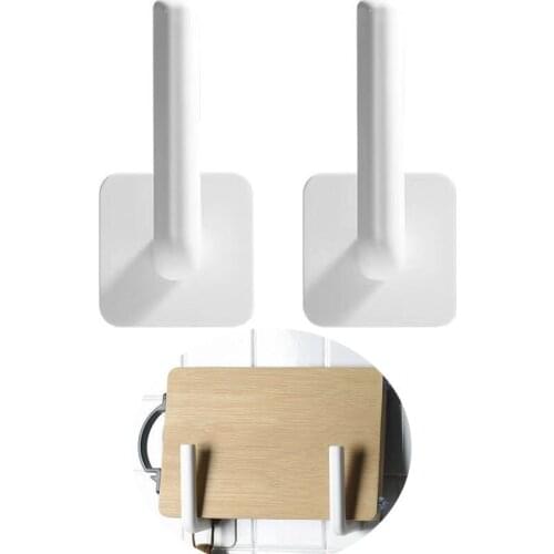 Artracyse 2PC Perforation Free Strong Hanger Kitchen Shelf Bracket Household Storage and Finishing Wall Self Adhesive Hook