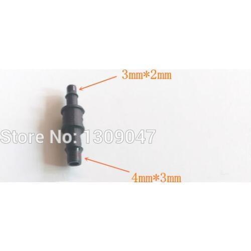 20pcs/lot UV plastic tube connector solvent printer UV tube connector 4X3mm to 3X2mm Mutoh Roland Mimaki UV ink tube connectors