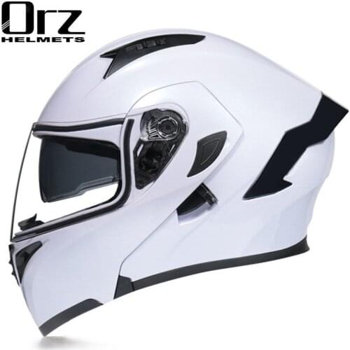 2021 Solid Color Full Face Motorcycle Helmet Racing Motorbike Helmet Double Sun Visor Women Man Flip Up Casco Moto Motocross