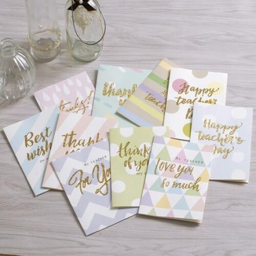 Eno Greeting teachers day greeting cards gold glitter teacher cards party favor