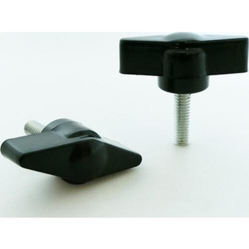 5Pcs M6 Carbon Staal One word tight Hand screws Rubberized T shape plastic handle Screw Knob Fastening bolt 12mm-55mm L