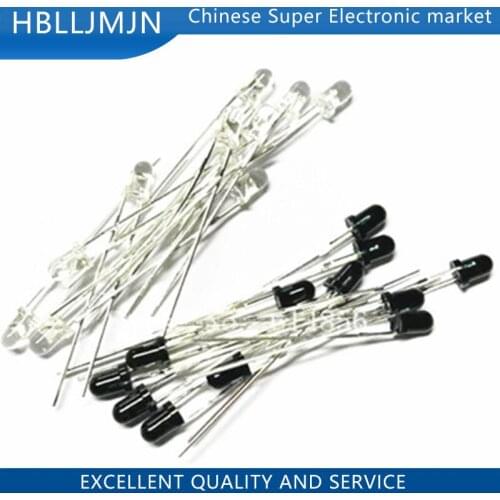 50pairs 3mm 940nm LEDs infrared emitter and IR receiver diodes EACH 50PCS
