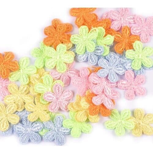 50Pcs Lace Flower Appliques For Clothing Hat Sewing Accessories Sticker Patches Handmade Supplies Hair Clips Diy Decor 23mm