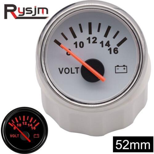 52mm Volt Meter Gauge 8-16 Volts 16-32V Boat Marine Voltmeter Auto Replacement Parts Gauges Motorcycle Red Backlight Waterproof