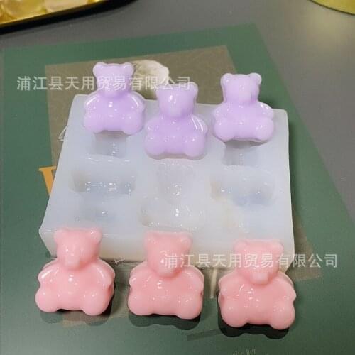 6 Even Candy Bear Silicone Mold Mobile Phone Case Table Decoration Bear Mold 16742