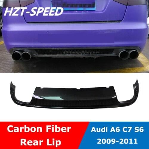 A6 C6 S6 Carbon Fiber Car Body Kit Rear Bumper Diffuser Rear Lip for Audi A6 C6 S6 Modification 2009 2010 2011