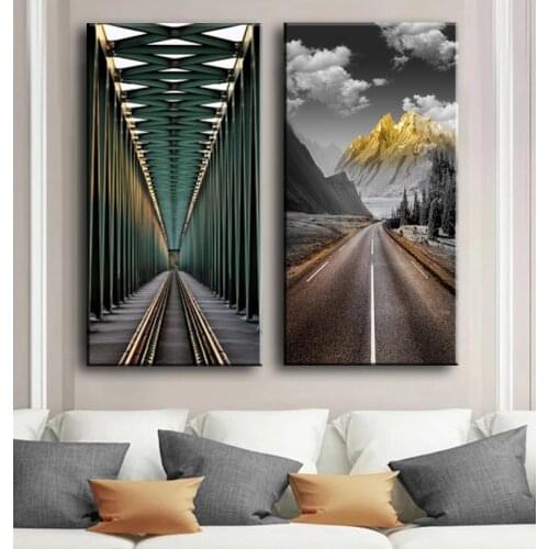 Abstract Landscape Space Geometry Canvas Painting Wall Art Posters Prints Wall Pictures for Living Room Home Wall Cuadros Decor